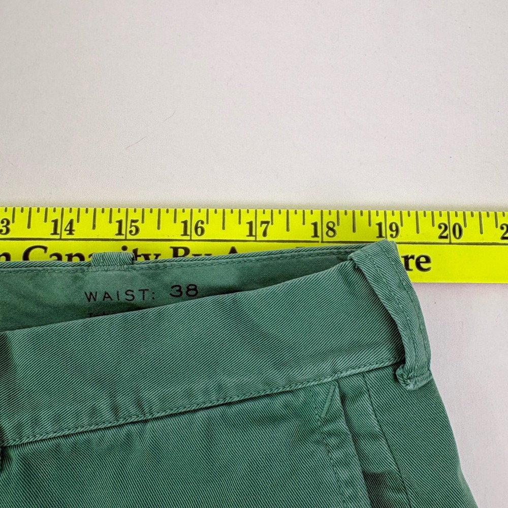 J.Crew Men's Stanton Shorts Green 100% Cotton Chino Casual Summer Shorts Size 38 - Picture 8 of 9